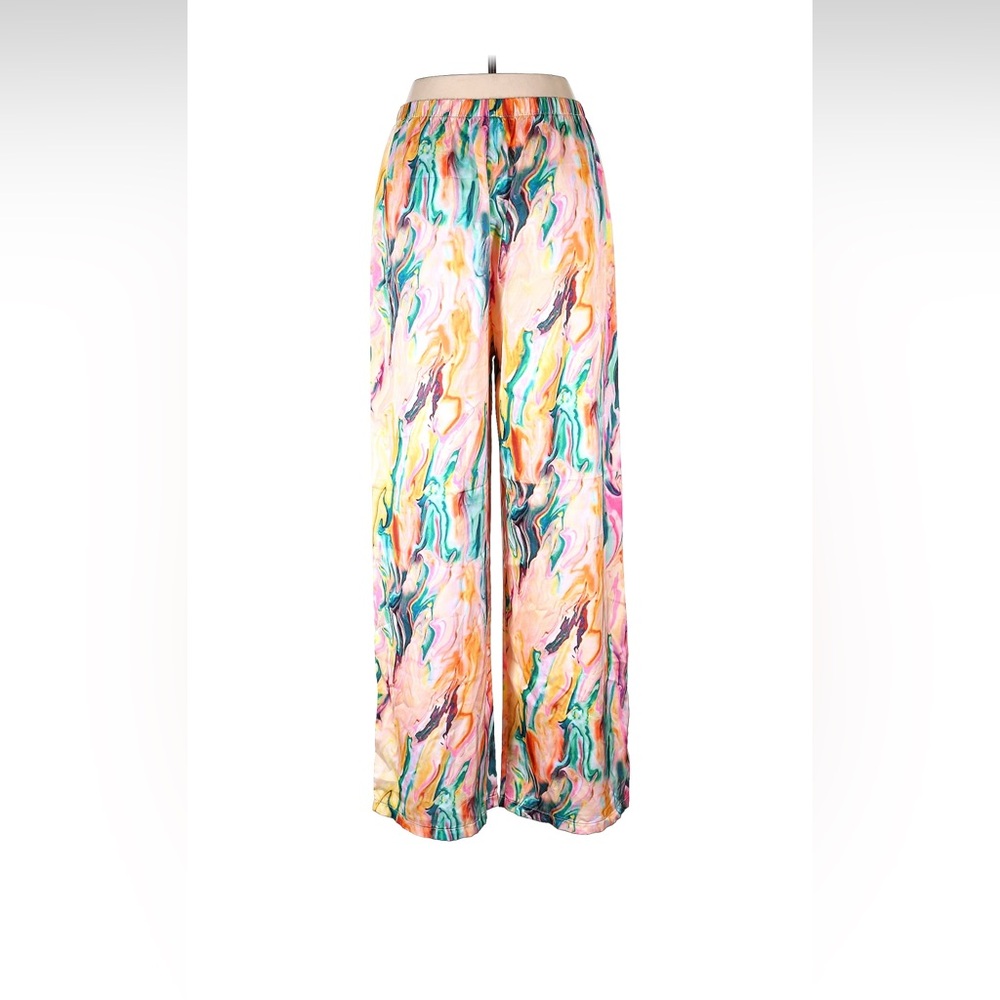 Nasty Gal Multicolor Marble Print Wide Leg Pants - Picture 6 of 14